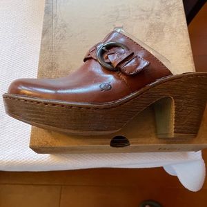 Comfortable and stylish “ Dark Brown/Tan Curren “ clogs by Born